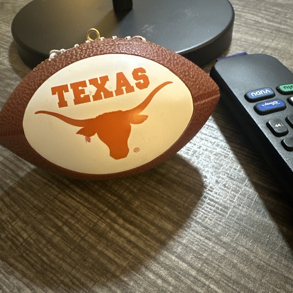 Football Ornament Longhorns Texas Christmas College UT Tree‎ Orange White - Picture 2 of 6